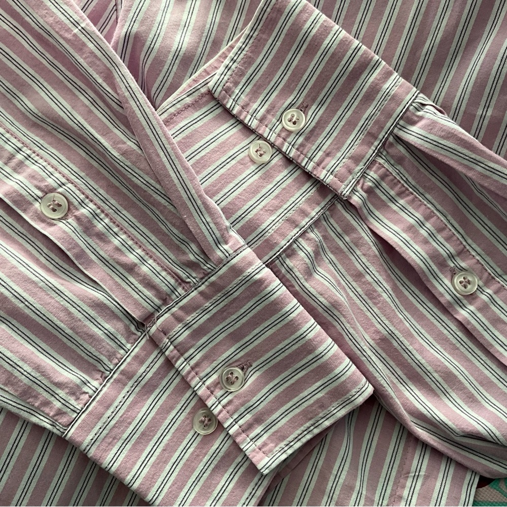 Zara Oversized Striped Button-Up Shirt Button Spring Shirt - Picture 5 of 12
